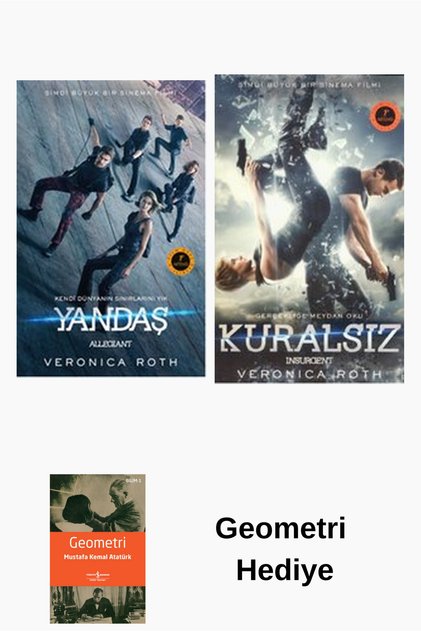 Veronica Roth 2 Kitap Seti + Geometri Hediye