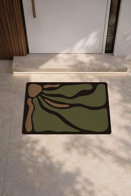 Olive Flow Minimalist Dekoratif Paspas