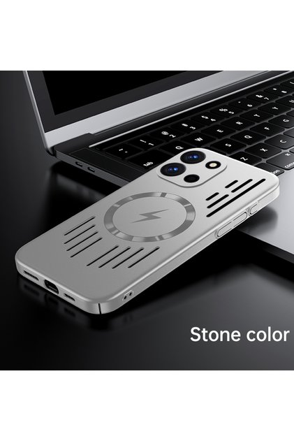 OnePlus 15R Silvery Hollow Back Plating Heat Dissipation Magnetic Phone Case for 15 15R 13 13R 13S