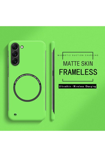 for S25 Ultra Green Frameless Magnetic Slim Case For Magsafe Samsung Galaxy S23 FE S24 S25 Ultra Plu