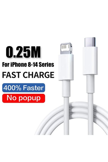 C To PD Cable 0.25M PD 40W Fast Charger For iPhone 17 16 15 14 11 12 13 Pro Max 8 Plus iPad Fast Cha