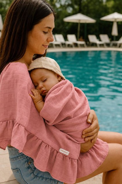 Terra Color Ruffled - Multi-Purpose Muslin Blanket