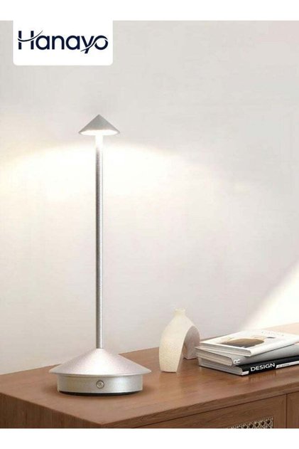 مصباح طاولة LED قابل لإعادة الشحن، إضاءة ليلية بسيطة من الألومنيوم على شكل فطر، مصباح طاولة للمطاعم