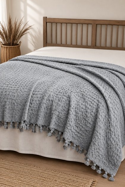 Liva Double Bedspread - Gray