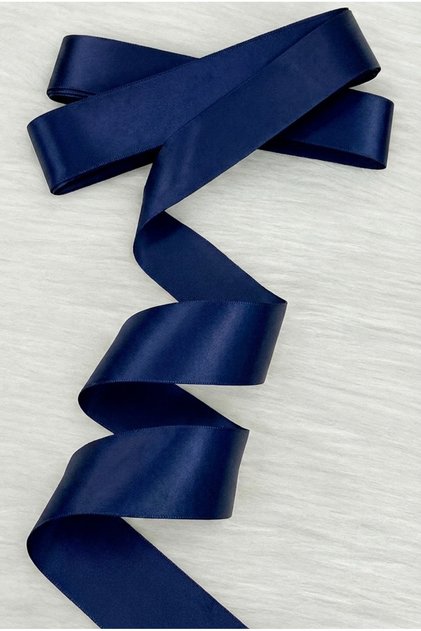 4 Cm Lacivert Tek Taraflı Saten Kurdele 9 Metre, Bohça Çeyiz Nişan Takı Özel Gün Hediye Süsleme Düğün Söz Gelin Damat Bride Parti Nikah Sünnet Kına Gecesi İsteme Nedime
