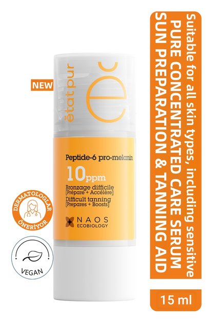 Pure active peptide-6 pro melanin pre-sun tanning effect pure concentrated care serum 15ml