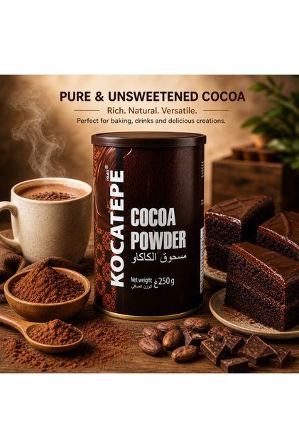 Cocoa Powder 250g, Pure Unsweetened Cocoa Powder, Natural Chocolate Powder for Baking, Hot Chocolate, Cakes, Brownies & Drinks