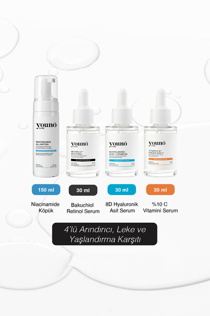 4-Piece Purifying, Blemish-Removing, and Anti-Aging Comprehensive Care Set | Foam + 3 Serums