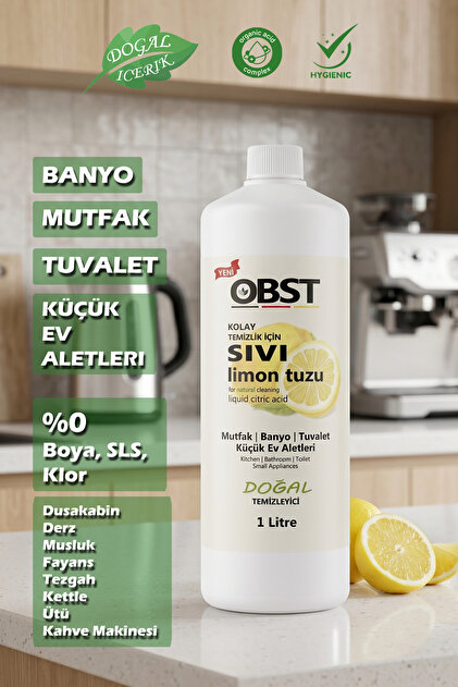Sıvı Limon Tuzu Mutfak Banyo Tuvalet İçin Doğal Temizlik 1 Litre