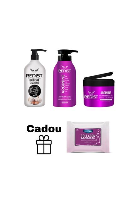 Pachet crestere si protectia culorii : Sampon cu usturoi 1000 ml, Sampon cu Arginine 500 ml si Masca cu Arginine 250 ml
