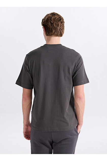 Jack & Jones Gri Erkek Comfort Fit Logo Baskılı T-Shirt 12298984