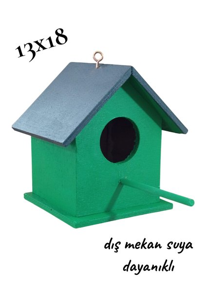 Wooden Bird House Varnished 12*12*15 Cm
