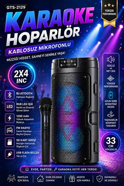 nextbuy Bluetooth Hoparlör Kablosuz Mikrofonlu Karaoke Speaker Ses