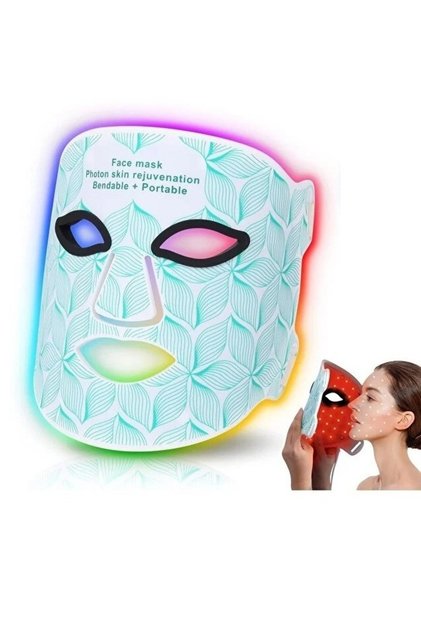 Mască de terapie cu lumină roșie cu 7+1 culori, 60 LED-uri, 240 de fascicule