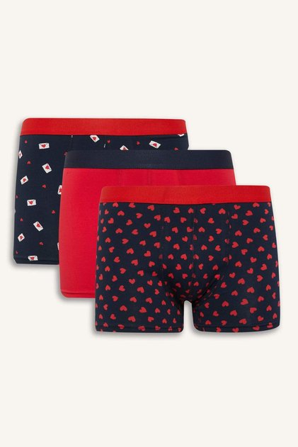 Valentine's Day Heart Patterned 3-Piece Boxers E2924Ax25Sp