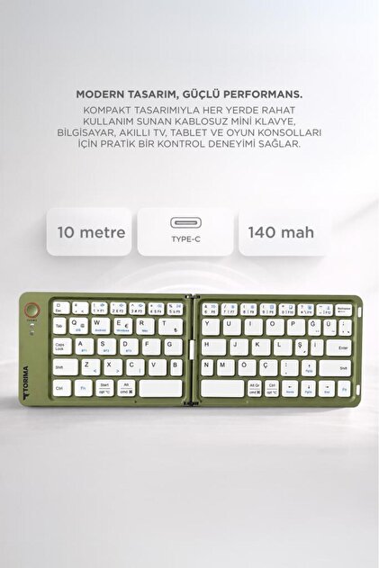 Torima Kablosuz Klavye Bluetooth Katlanabilir Şarjlı Mini Klavye