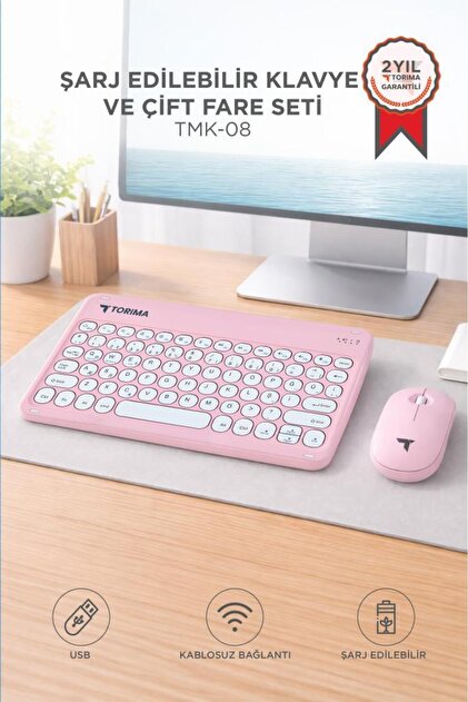 Torima Bluetooth Kablosuz Klavye Mouse Seti TMK08 Beyaz - Fiyatı