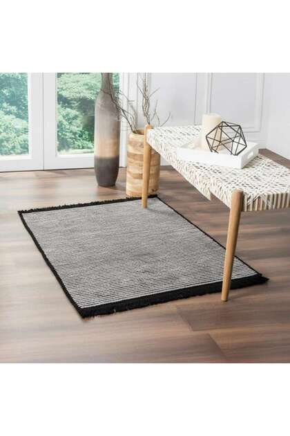 Chennile Lux Flat Woven Dhurrie 60x90cm - Black