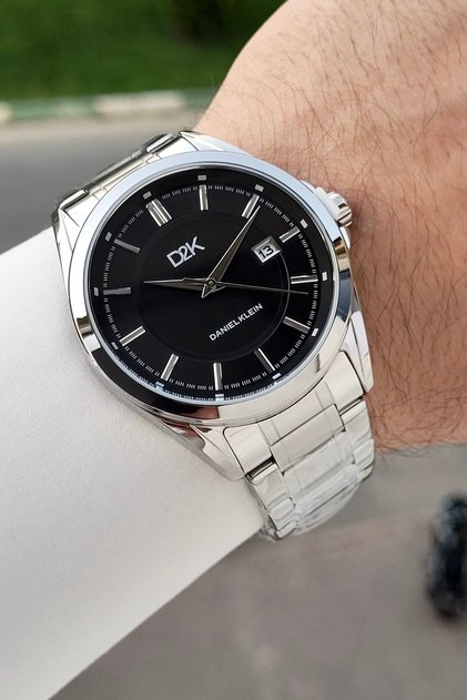 Men's Wristwatch with Black Dial, Gray Color Strap, 42.5 Mm, Same as in the Image