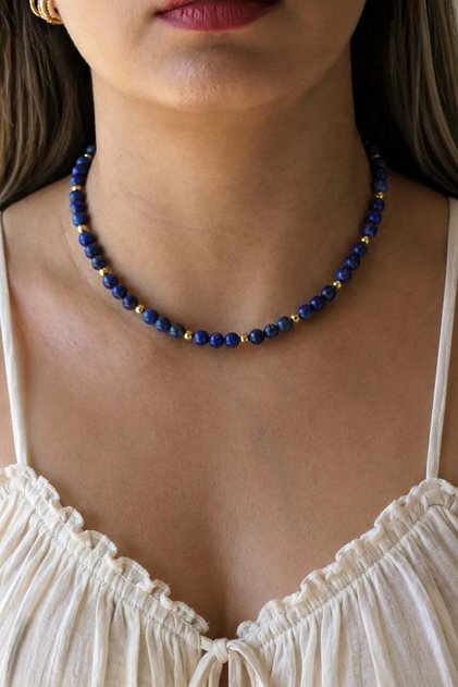 Lapis Lazuli Natural Stone Necklace | Wisdom and Communication | Pure Collection |