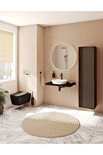 VitrA Metropole 7672B083-0559 Rim-ex Asma Klozet, 56 cm, Mat Siyah