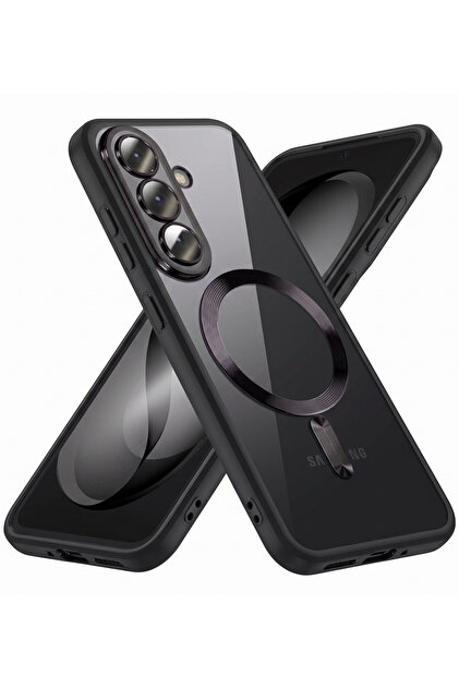 Galaxy S25 FE Kılıf Kamera Korumalı Magsafe Wireless Şarj Şeffaf Kenarları Renkli Kapak