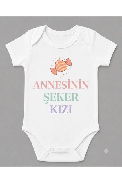 Organic 100% Cotton Mother's Sugar Girl Printed Baby Bodysuit Snap Fastener Jumpsuit 5878
