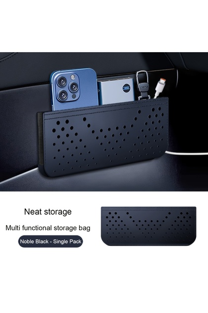 black Car Storage Bag Car Put Cell Phone Bag Stick-on Multifunctional Mesh Pocket Storage Hanging Ba