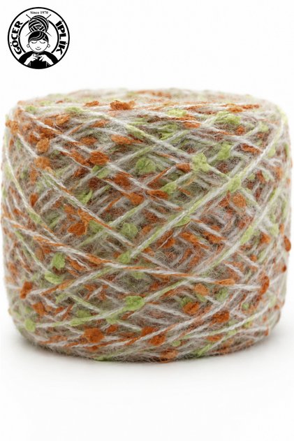 New Year New Product Premium Knitting Yarn Moher Acrylic Color Cream,Green,Orange Pompom Design 100Gr