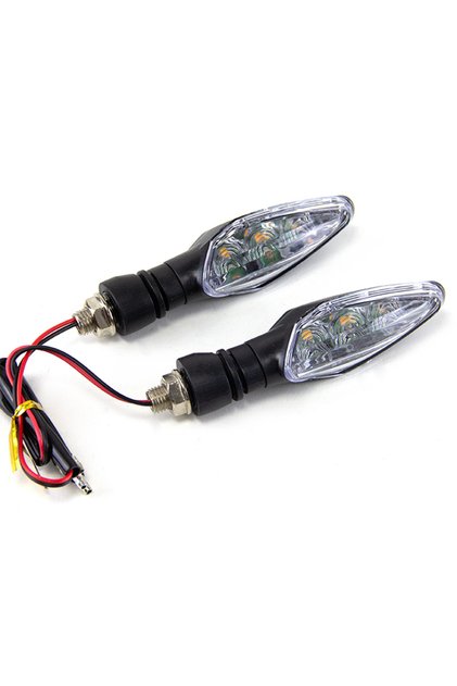WHITE Universal Motorcycle LED Turn Signals Lights Waterproof Warning Indicator Turning Lamp Motorbi