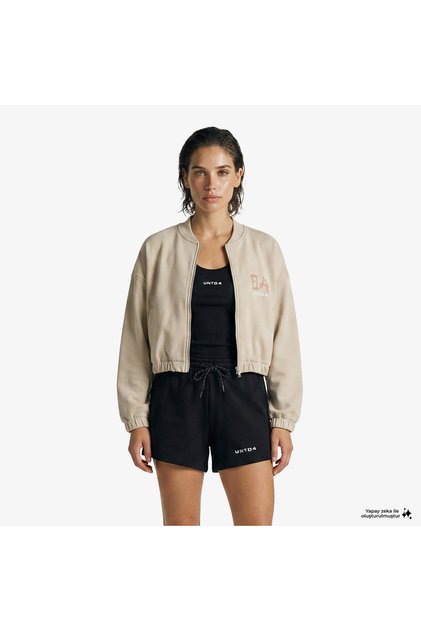 United4 Regular Fit Women's Cream Sweatshirt