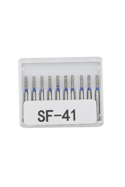 مجموعة رؤوس حفر ماسية للأسنان SF-41، 10 قطع/مجموعة، قطر FG، مقبض عالي السرعة 1.6 مم، TC/TF/TR/BC/DI