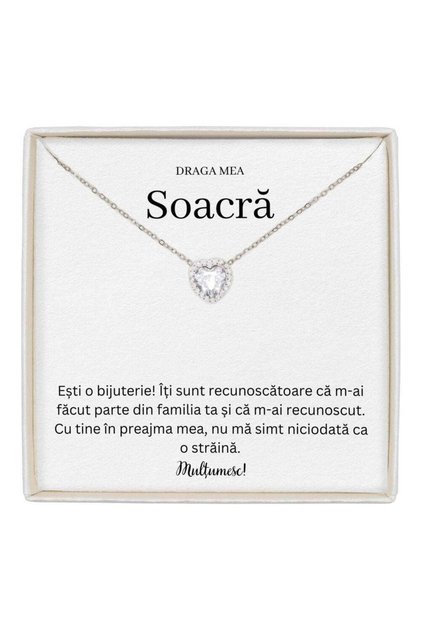Cadou Special pentru Soacra, Zirconiu Cubic, 41+5 cm, Argintiu, Lungime: 44cm
