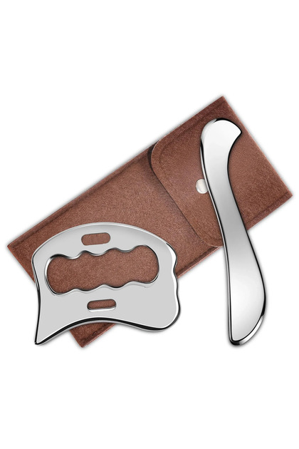 2pcs set Stainless Steel Muscle Scraper Tools Set Gua Sha Metal Scraping Tool for Physical Therapy F
