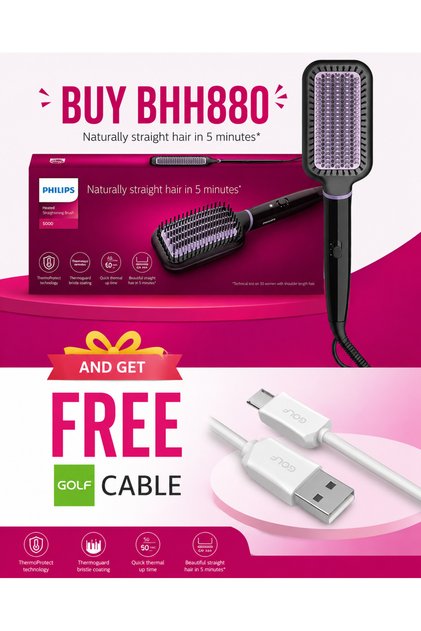 BHH880 HAIR STRAIGHTNER GET FREE GOLF GC31 MICRO ADAPTER