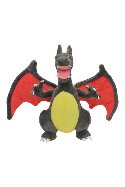 11cm-30cm Shiny Charizard Plush Toy 9" Stuffed Doll, Collectible Cartoons for Boys Girls Gift,Gray