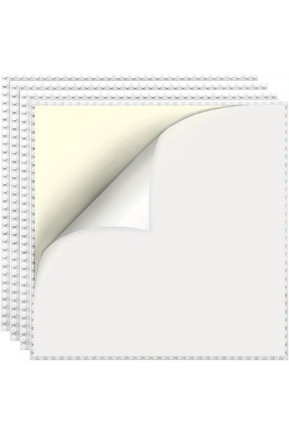 White 10 Inch X 10 Inch Peel-and-Stick Baseplates Self Adhesive Building Brick Plates Compatible wit