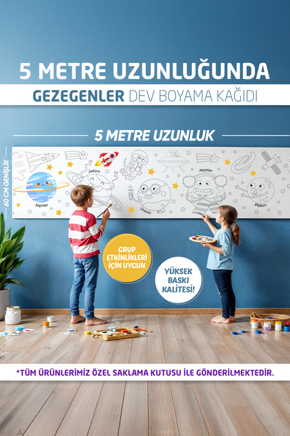 Planets Giant Coloring Paper 5 Meters