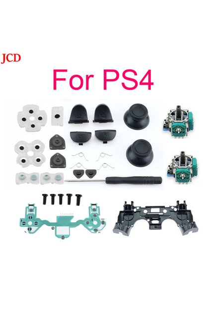 D For PS4 JDS 030 011 040 050 Controller Repair Set L1 R1 L2 R2 Trigger Buttons 3D Analog Sticks Cap
