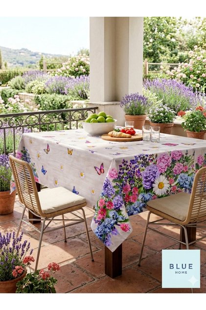 Tablecloth Fiber-Lined Pvc Non-Slip Stain-Resistant Wipeable Kitchen and Garden Table Cover.