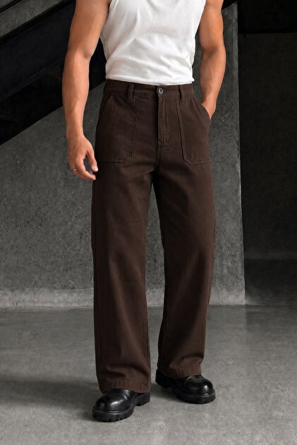 Erkek Baggy Fit Old Money Cep Detaylı Pantolon