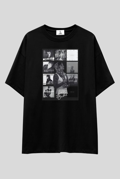 Justin Bieber T-Shirt | Unisex 100% Cotton Pop Star Concert Album Collage Printed Custom Design Tee