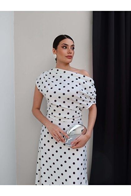 asymmetrical polka dot dress Black Polka Dot Lace Asymmetrical Midi Skirt