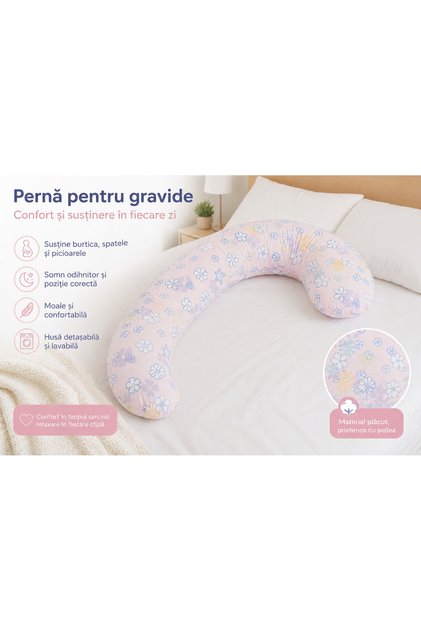 Πολυλειτουργικό Μαξιλάρι Εγκυμοσύνης Bebedeco σε σχήμα C Γλυκά Όνειρα