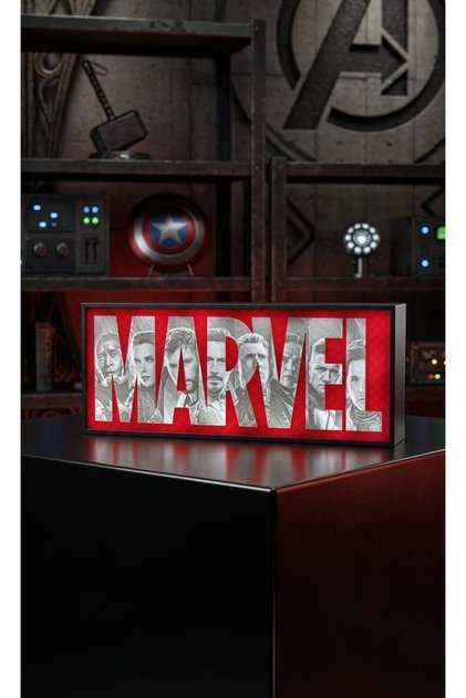 Marvel Yazısı Led Işıklı Masa Süsü ( USB Girişli ) 17x7