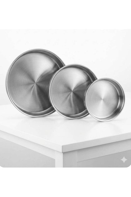 Round Triple Baking Tray Set; 30-34-38 Cm.