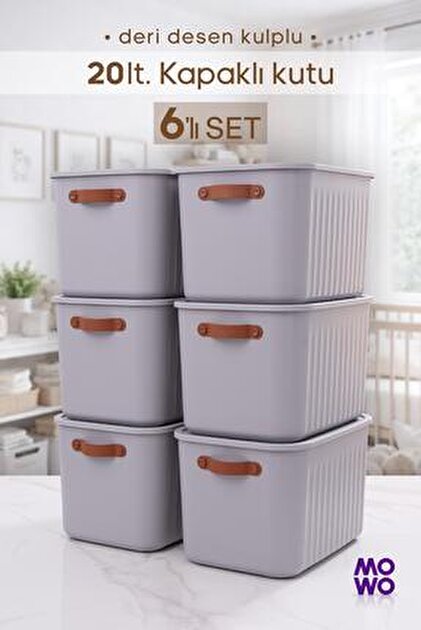 Bayev Boxsıs 3 Adet Kiremit 15 Lt Düzenleyici Kapaklı Kutu Storage