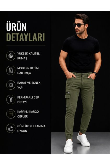 Men's Cargo Pants Multi-Pocket Design Comfortable Fit Narrow Leg Casual Stylish and Functional
