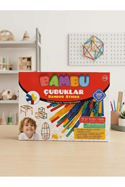 Tıfıl Toys Bambu Çubuklar 300 Parça Eğitici Yapım Seti - Zeka