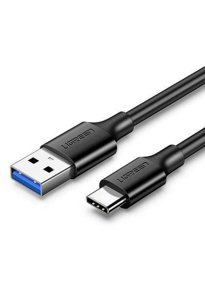 كابل USB 3.0 ذكر من النوع A إلى ذكر من النوع C مطلي بالنيكل بطول 1 متر أسود